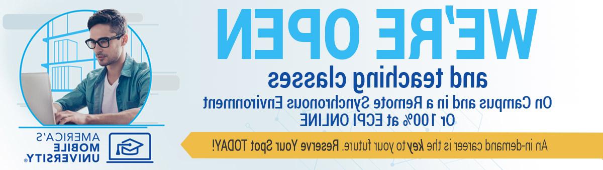 十大正规平台 University, America's Mobile University, offers remote synchronous class delivery to students taking classes at our many campus locations. This type of class delivery allows the University to take our innovative student focused delivery found on campus and closely replicate it through online delivery.